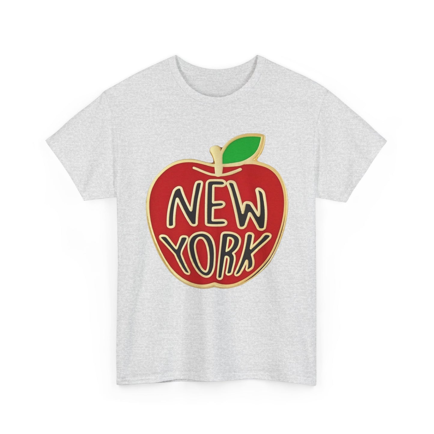 New York Big Apple Gold Graphic T Shirt NEW GIFT Unisex Heavy Cotton Tee