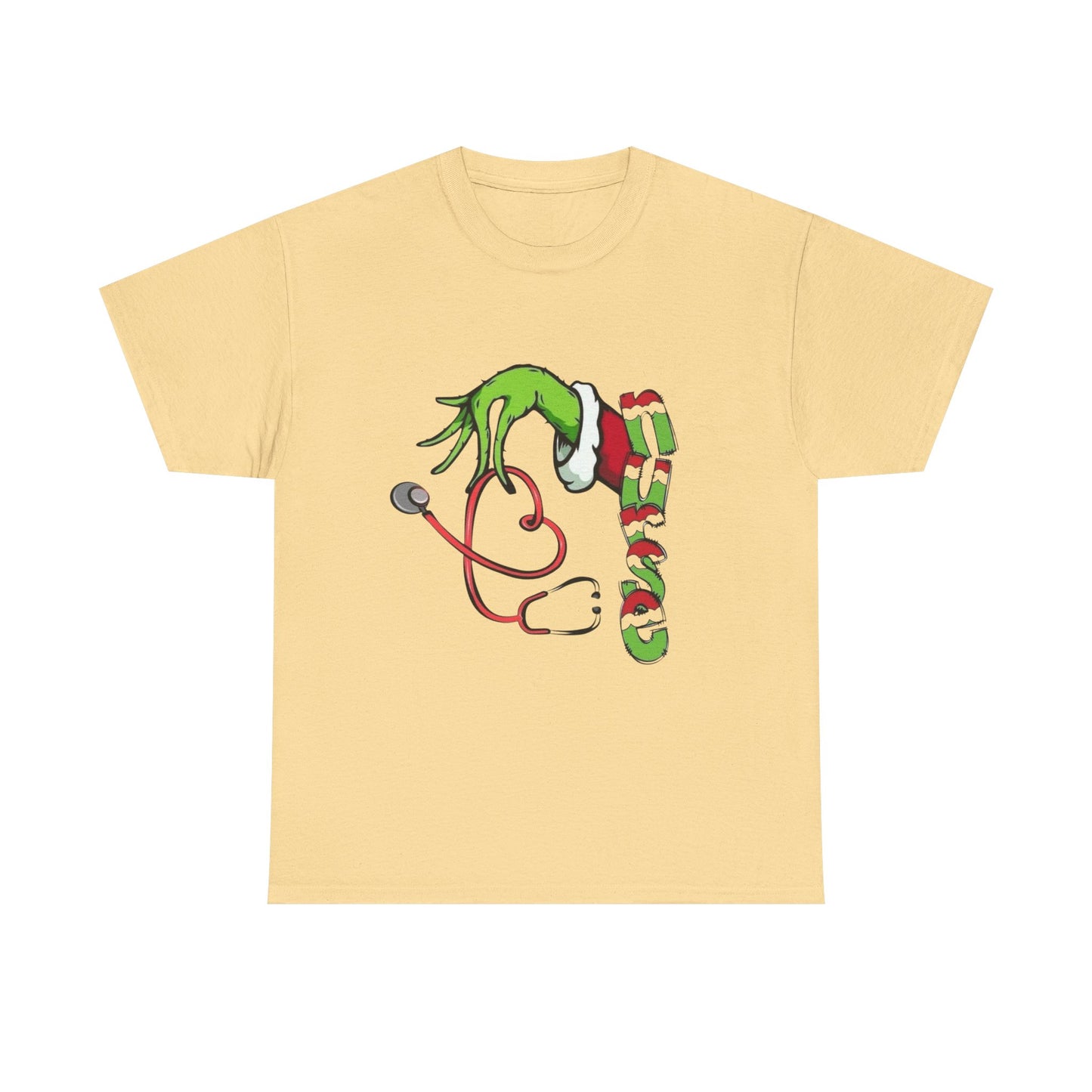 Nurse Christmas Grinch Holidays Graphic T Shirt NEW Unisex Heavy Cotton Tee