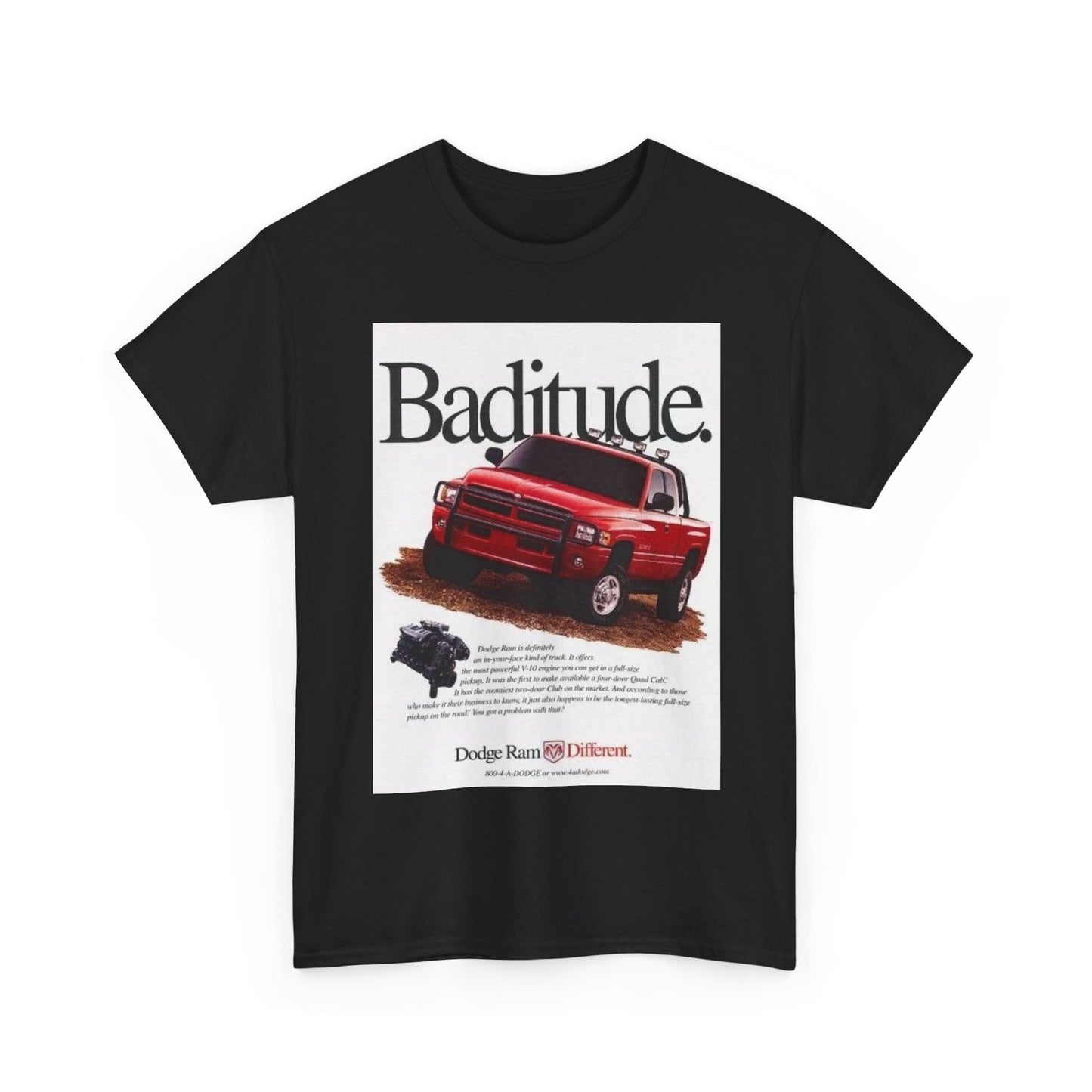 Dodge Trucks Tshirt Vintage Logo 90s Retro Mopar Unisex Heavy Tee 2nd Gen Poster