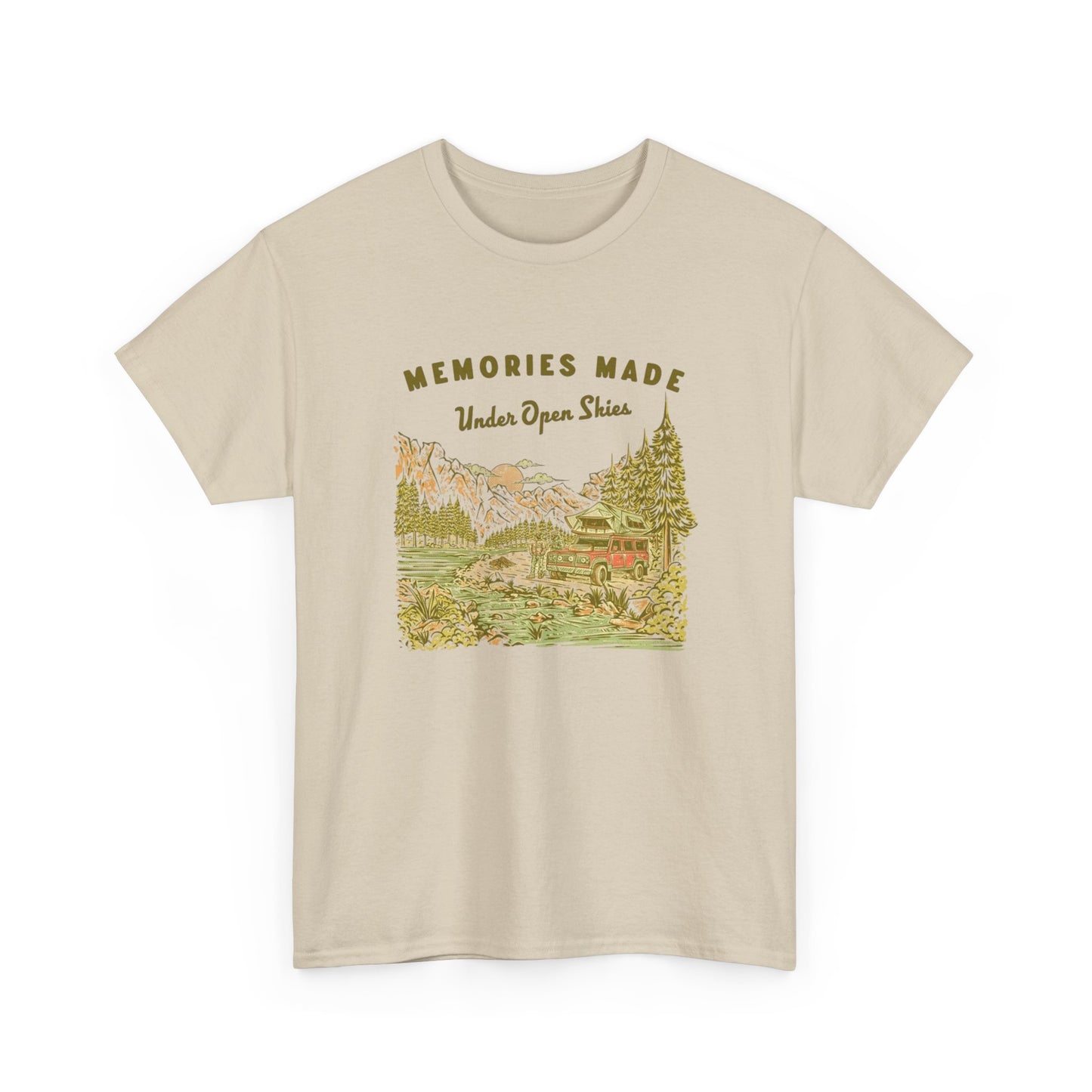 Memories Under The Stars Camping Graphic T Shirt Unisex Heavy Cotton Tee