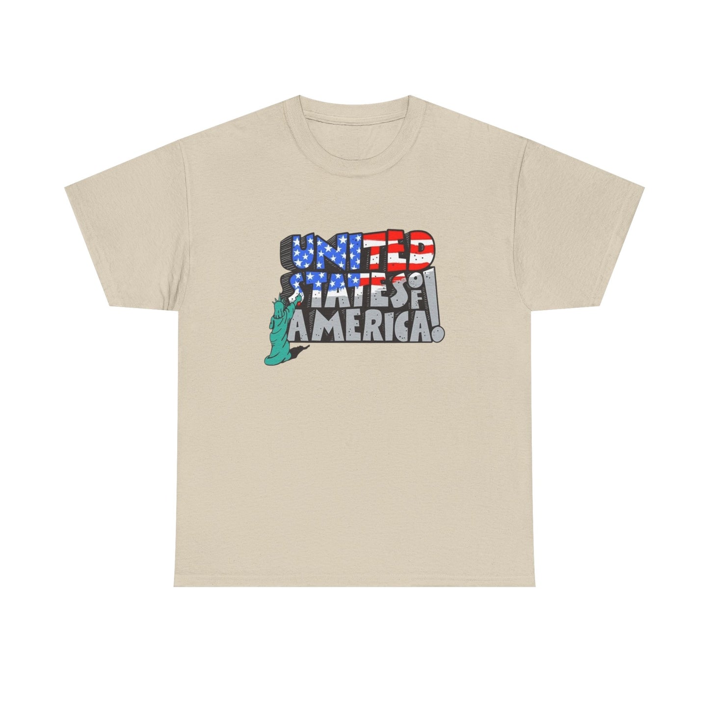 Statue Of Liberty USA Flag Graphic T Shirt Unisex NEW Heavy Cotton Tee