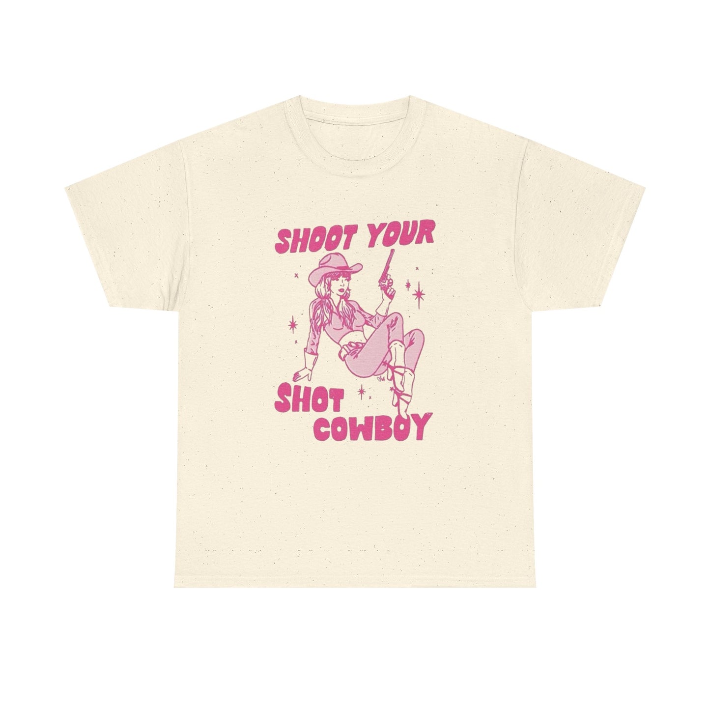Shoot Your Shot Cowboy Women's Graphic T-Shirt Unisex Heavy Cotton Tee NEW