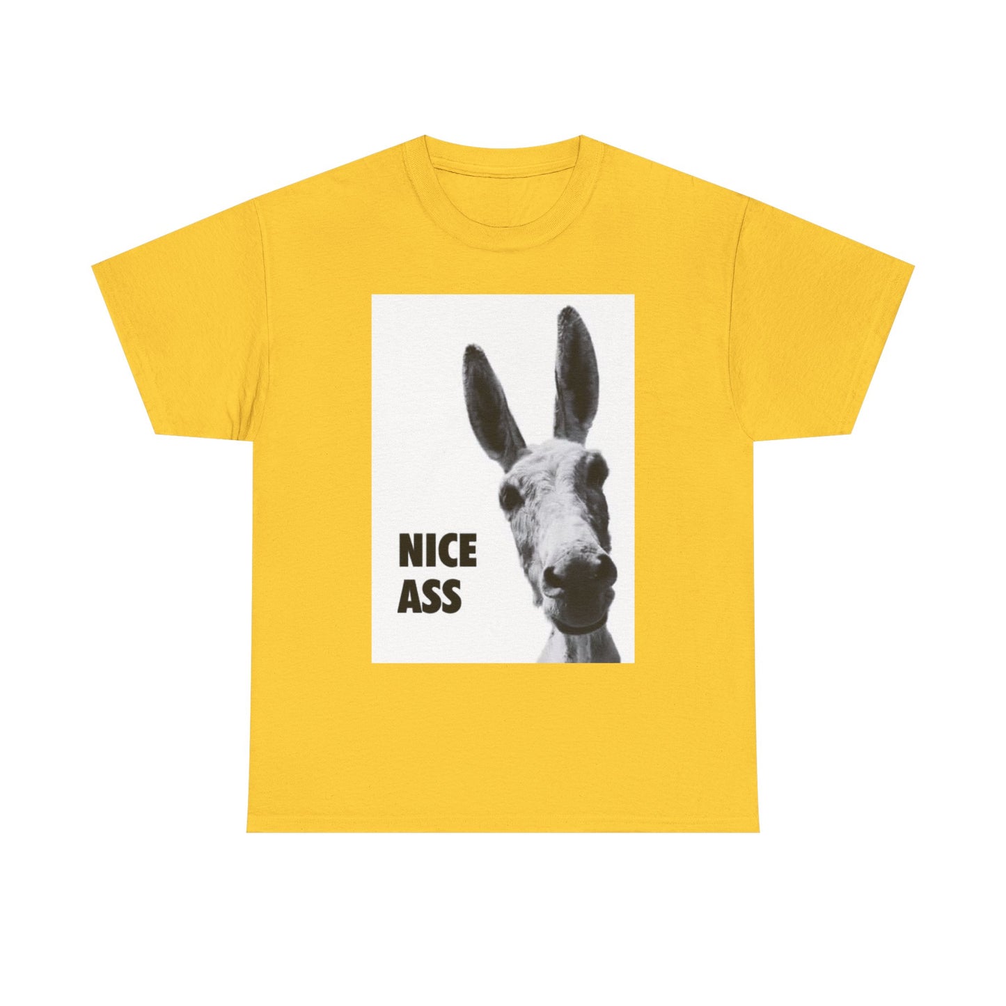 Nice Ass T Shirt Funny Donkey Animal Jokes Comedy Gift Unisex Heavy Cotton Tee