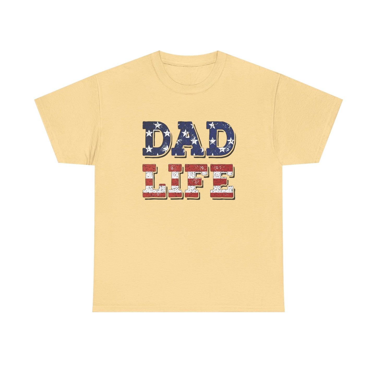 Dad Life USA American Flag Graphic T Shirt NEW ADULT Unisex Heavy Cotton Tee