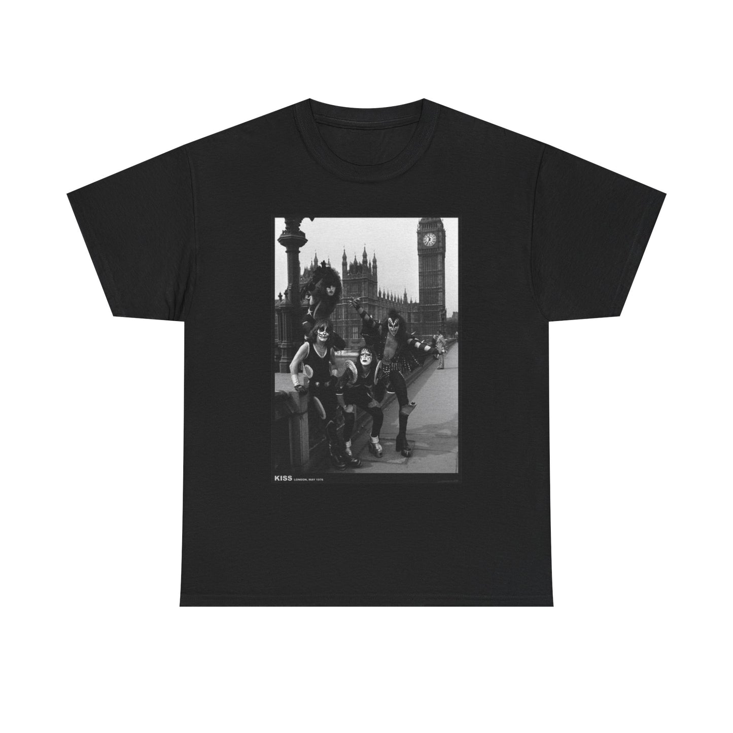 KISS Graphic T Shirt Vintage London Photo Retro Rock Unisex Heavy Cotton Tee