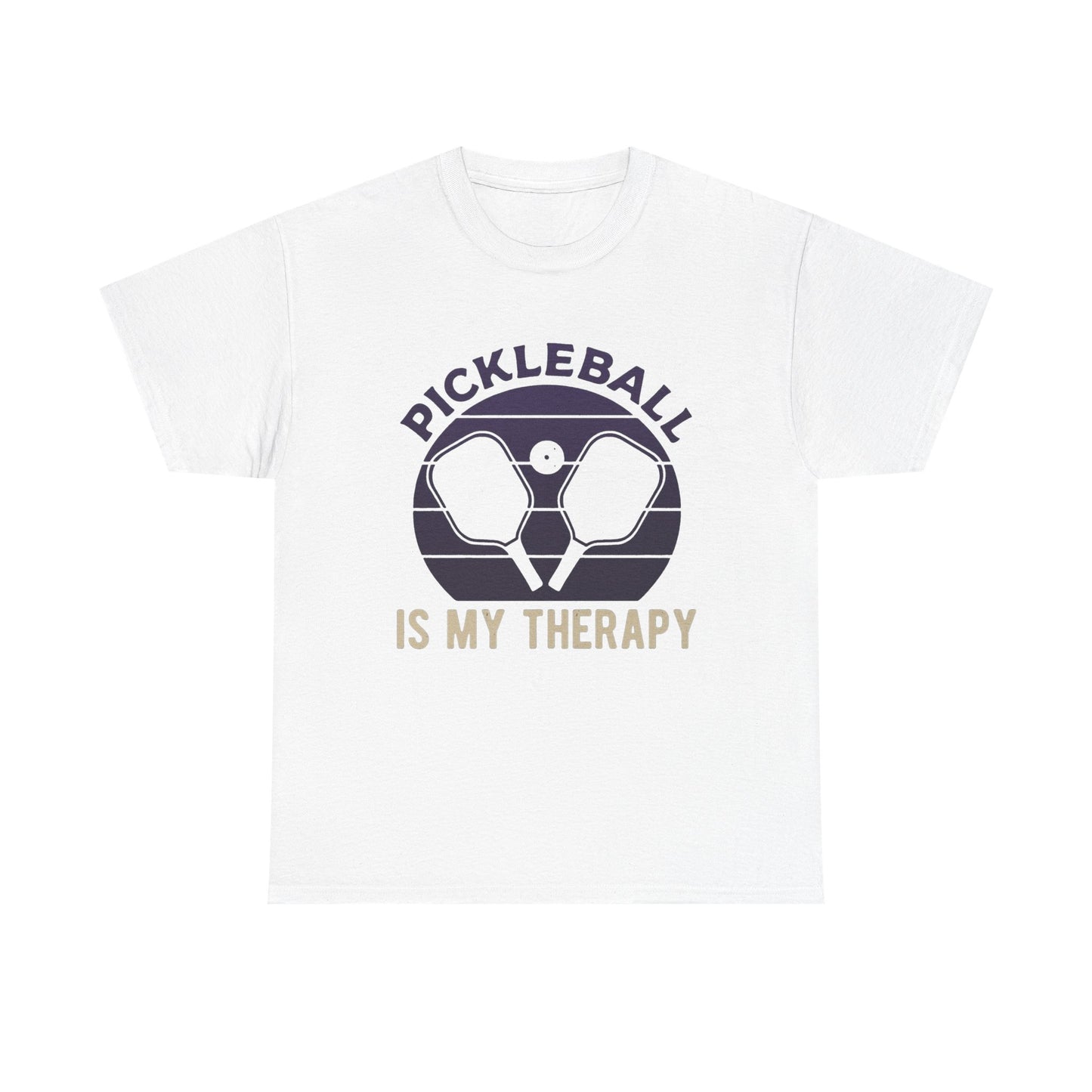 Pickleball Is My Therapy Purple Graphic T Shirt Cotton Tee Apparel New