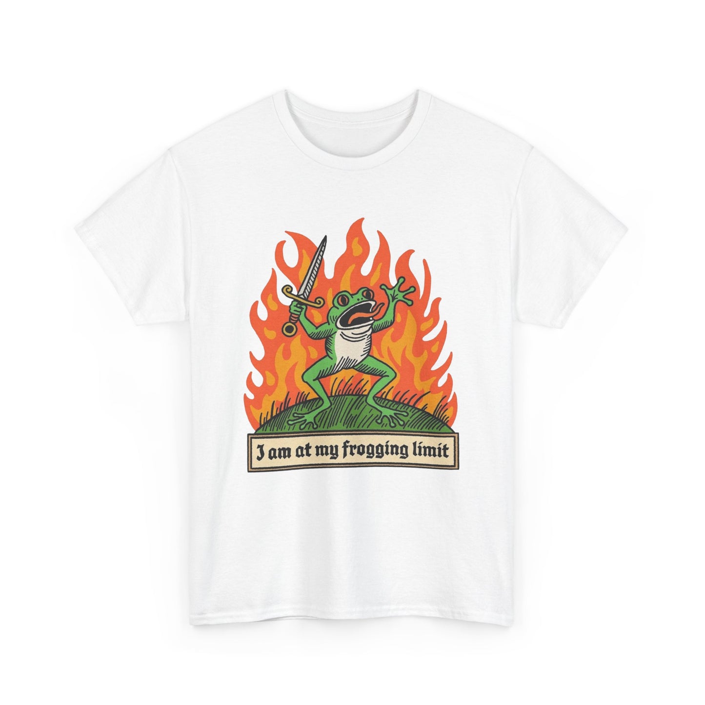 Im At My Frogging Limit Funny Graphic T Shirt Unisex Heavy Cotton Tee