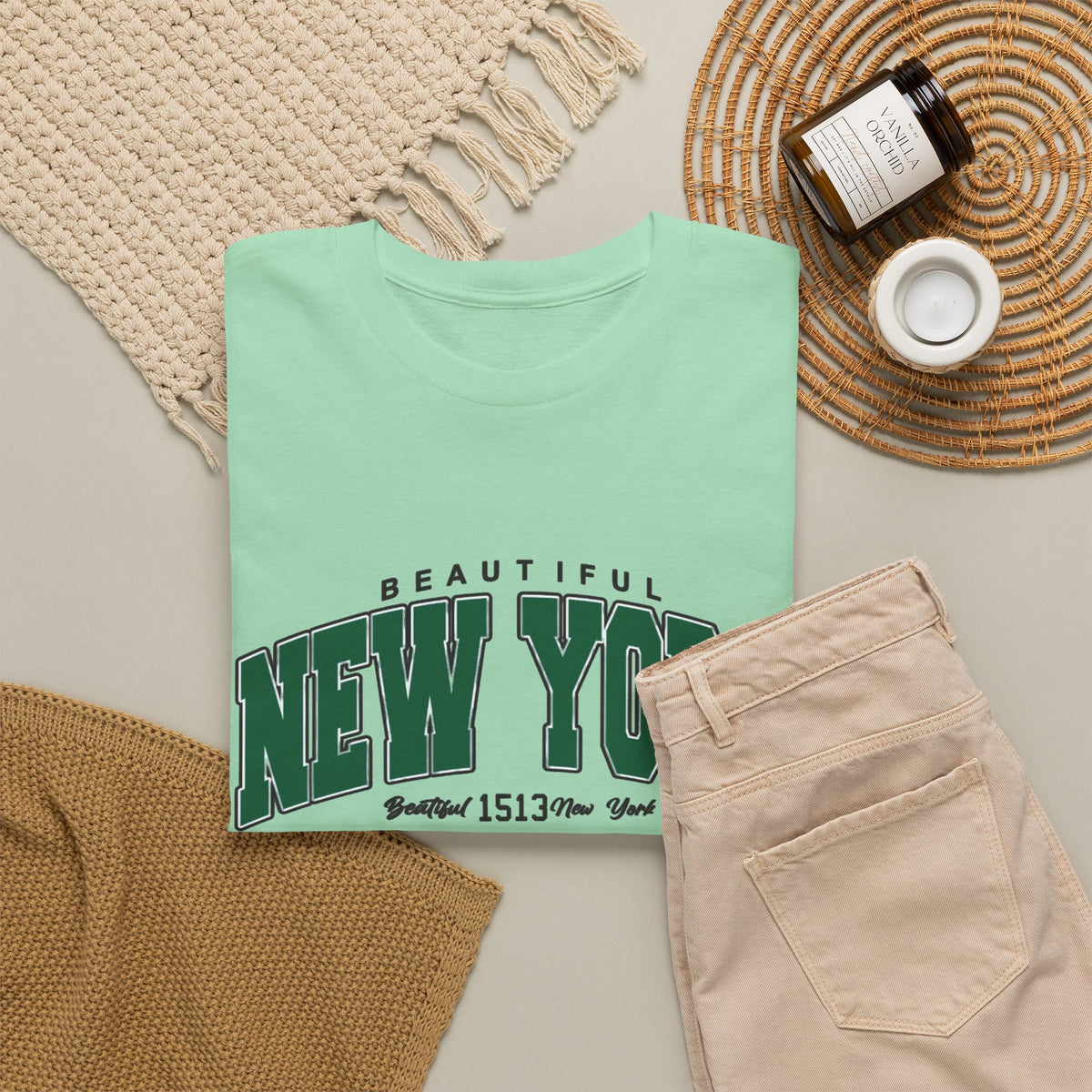 Beautiful New York Graphic T Shirt Men's Heavy Cotton Tee