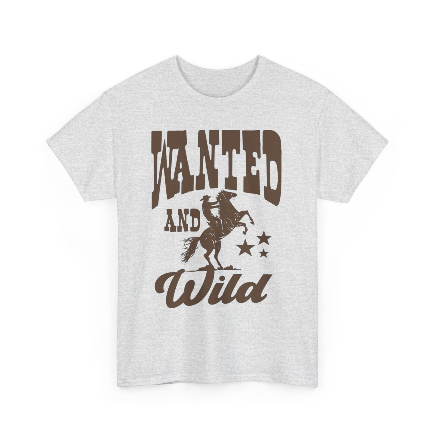 Wanted And Wild Cowboy Graphic T Shirt ALL SIZES Tee Unisex Heavy Cotton