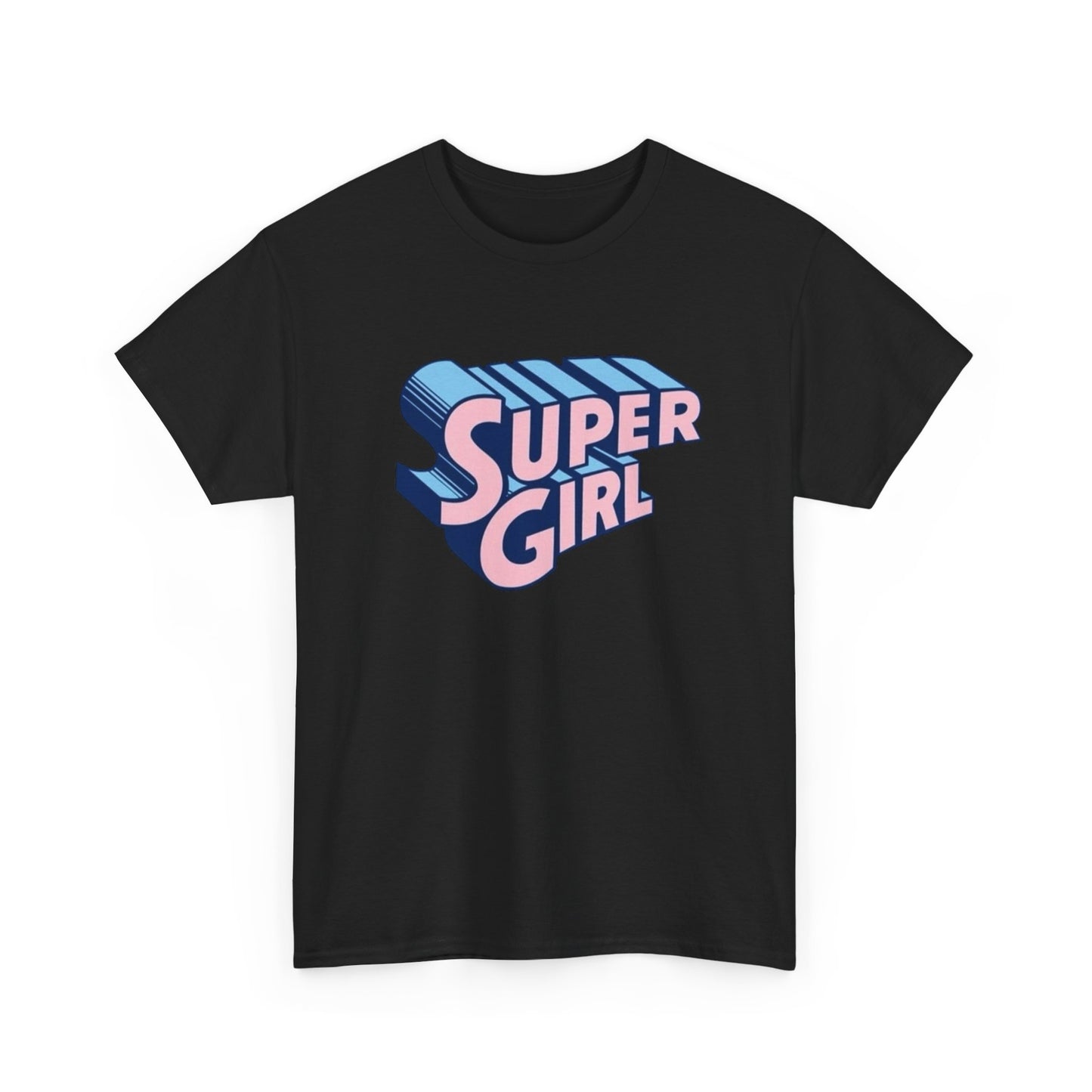 Super Girl Retro Bubble Letters Graphic T-Shirt Unisex Heavy Cotton Tee