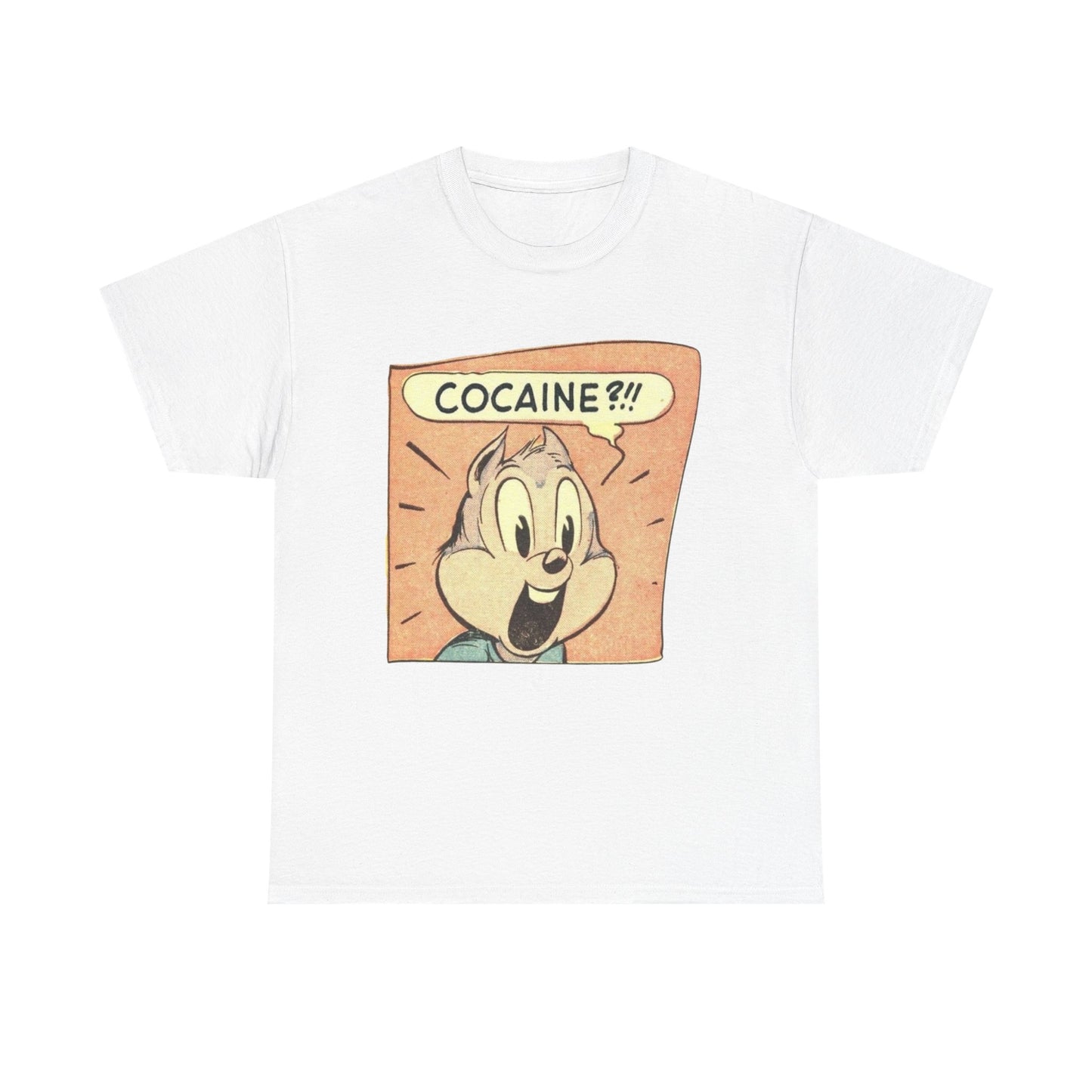 Cocaine Rabbit Funny T Shirt Graphic Unisex Heavy Cotton Tee NEW GIFT