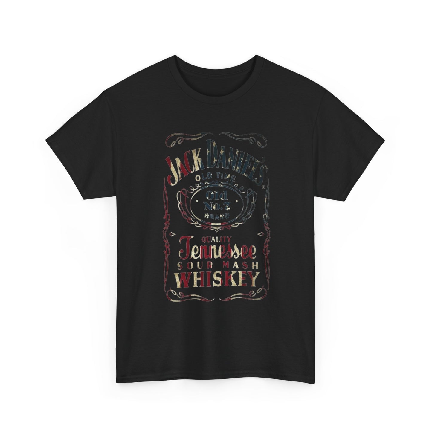 Jack Daniels American Flag Graphic T Shirt Unisex Heavy Cotton Tee NEW
