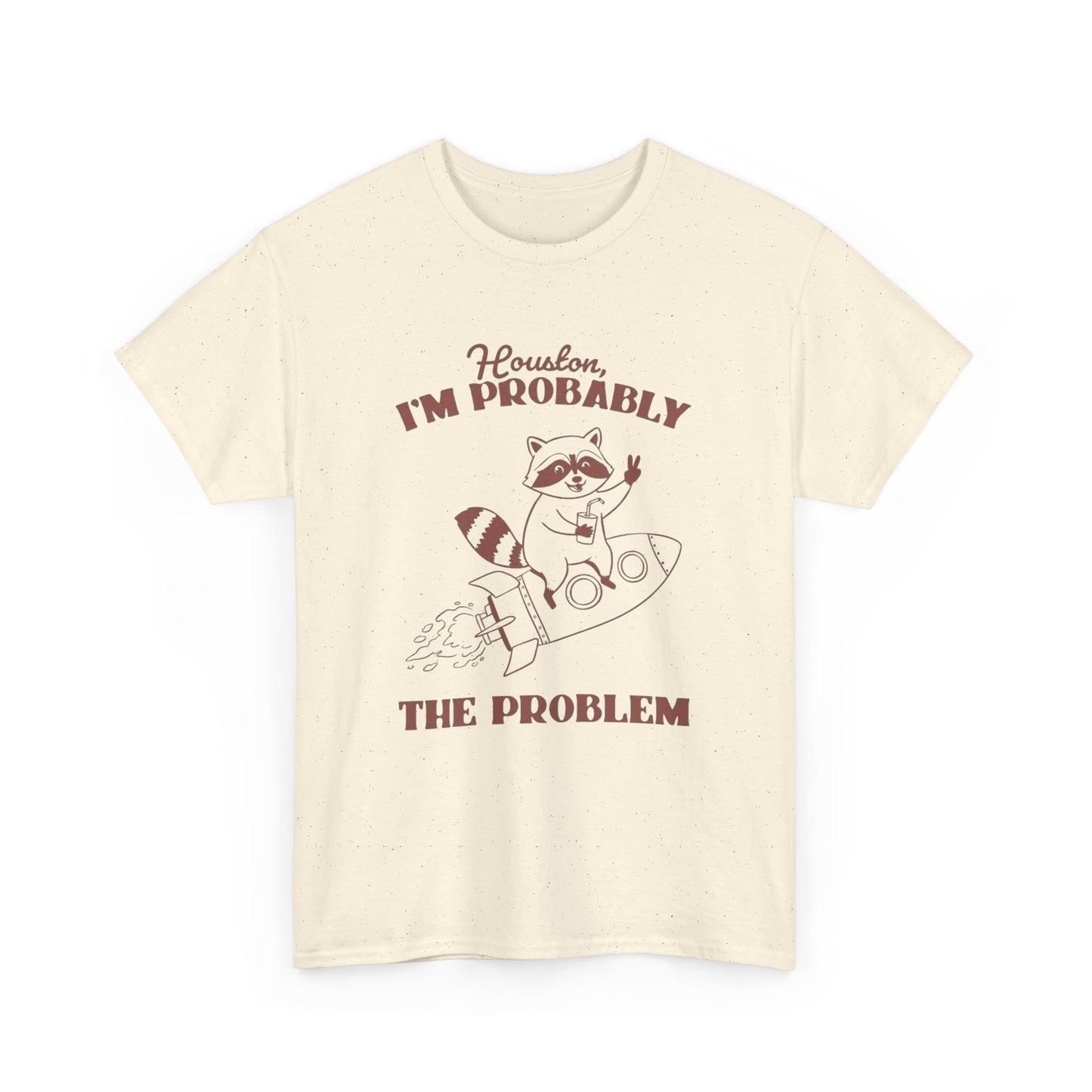 Houston I'm The Problem Funny Graphic T Shirt Unisex Heavy Cotton Gift Vintage