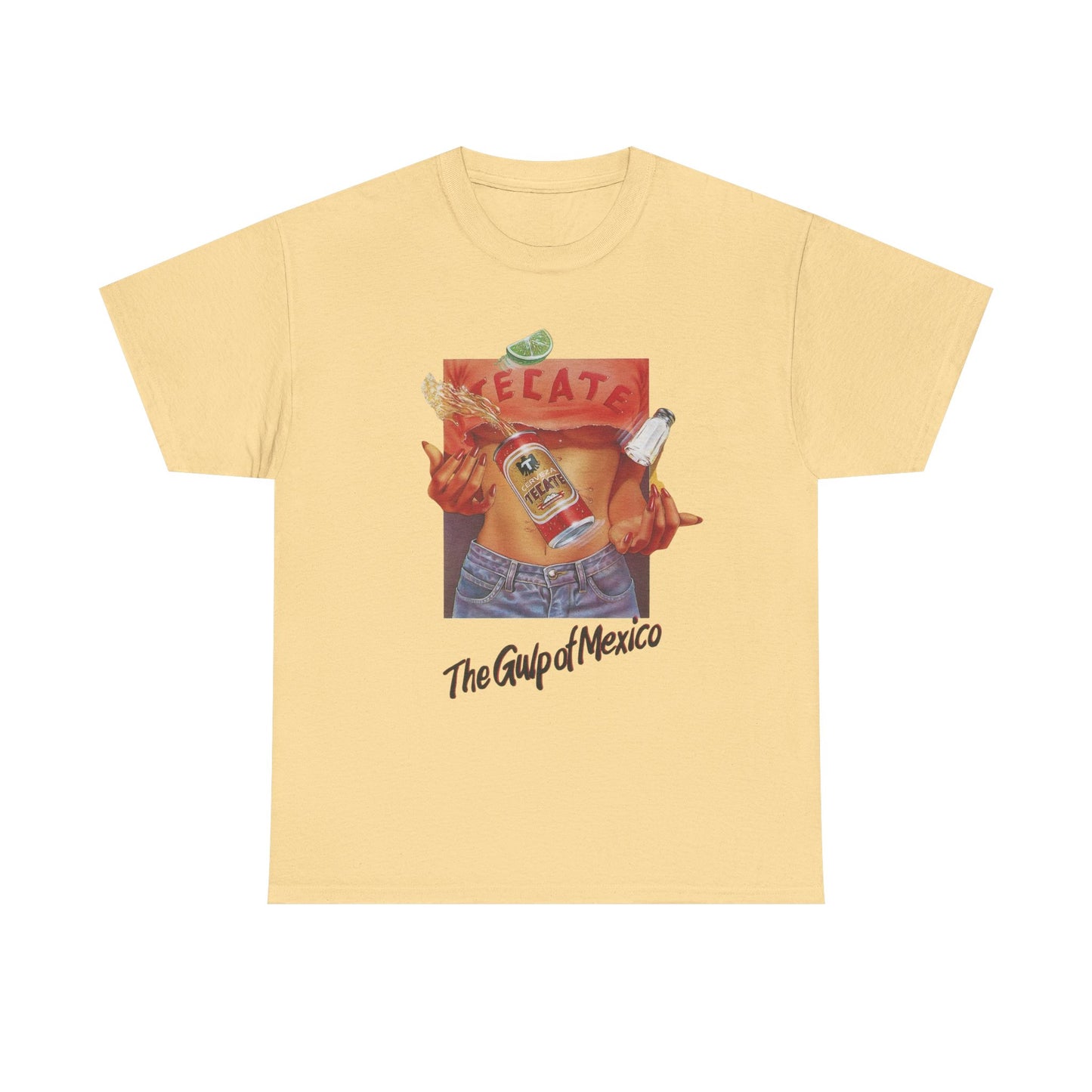 Tecate The Gulp Of Mexico Beer Graphic T-Shirt Women's Heavy Comfy Cotton Tee