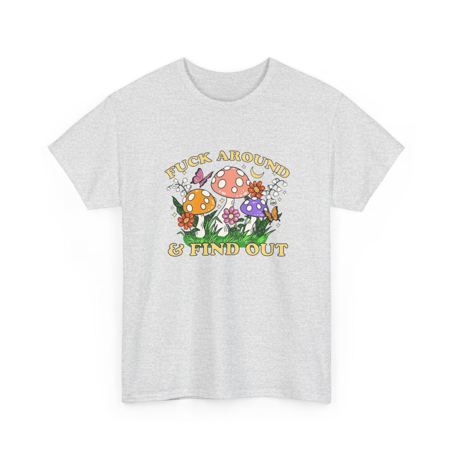 Funny Mushroom Trip Graphic T Shirt Unisex Heavy Cotton Tee