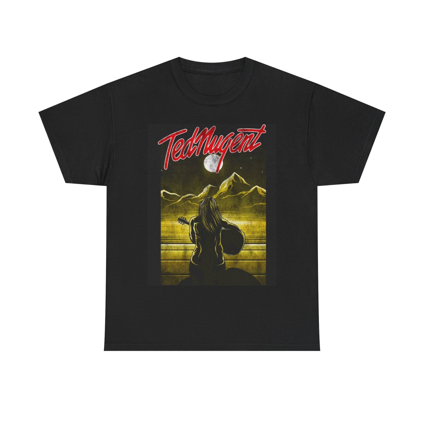 Ted Nugent Tshirt Retro Rock band American Guitar Unisex Heavy Cotton Tee