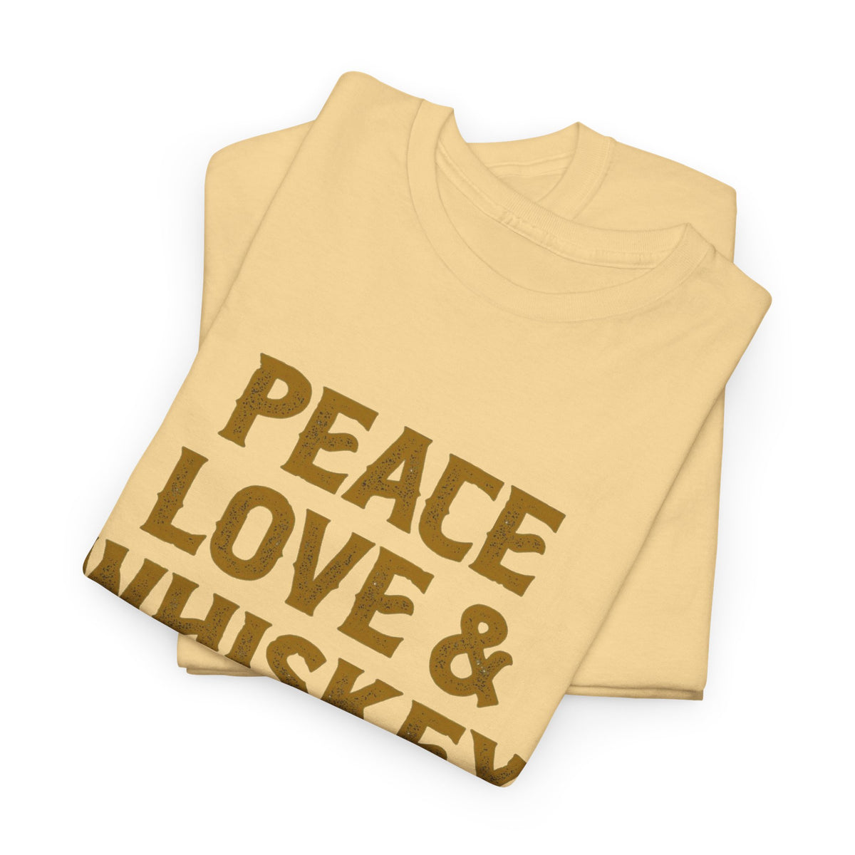 Peace Love And Whiskey Graphic T Shirt Men's Classic Heavy Cotton Tee