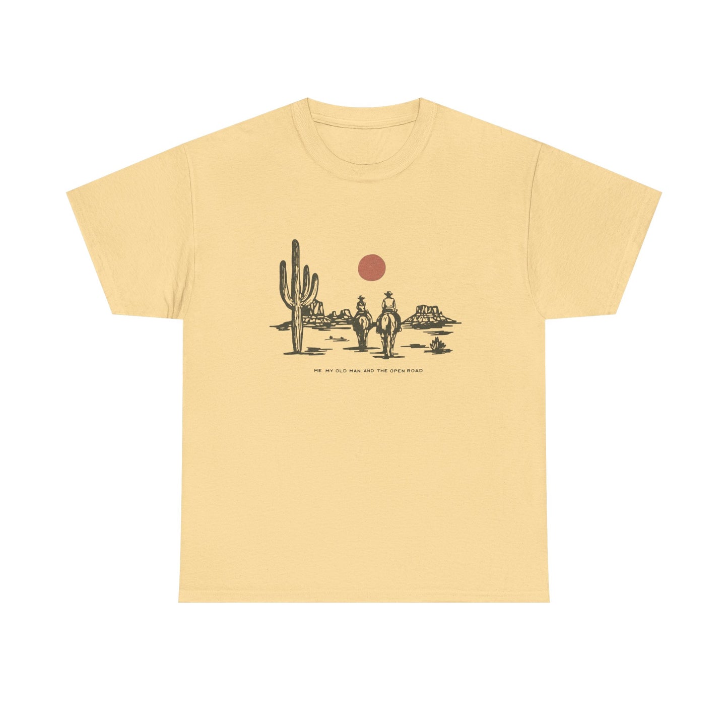 Father And Son Open Road Graphic T Shirt Unisex Heavy Cotton Tee Gift NEW