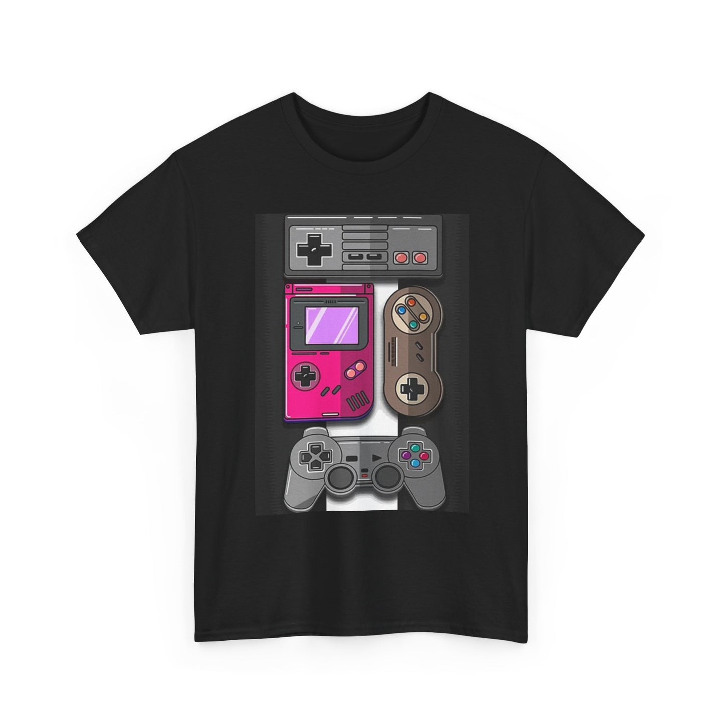 Vintage Video Game Controller T Shirt Retro Graphic Unisex Heavy Cotton Tee