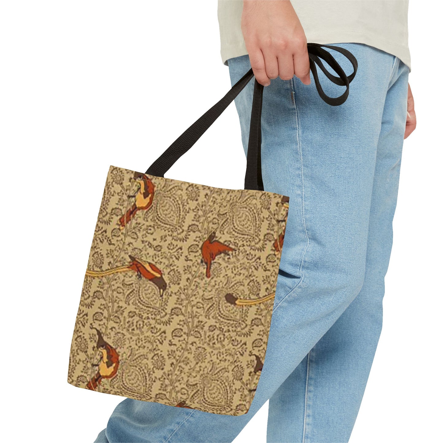 Gold Bird Pattern Multi Color BRAND NEW MODERN Tote Bag (AOP)