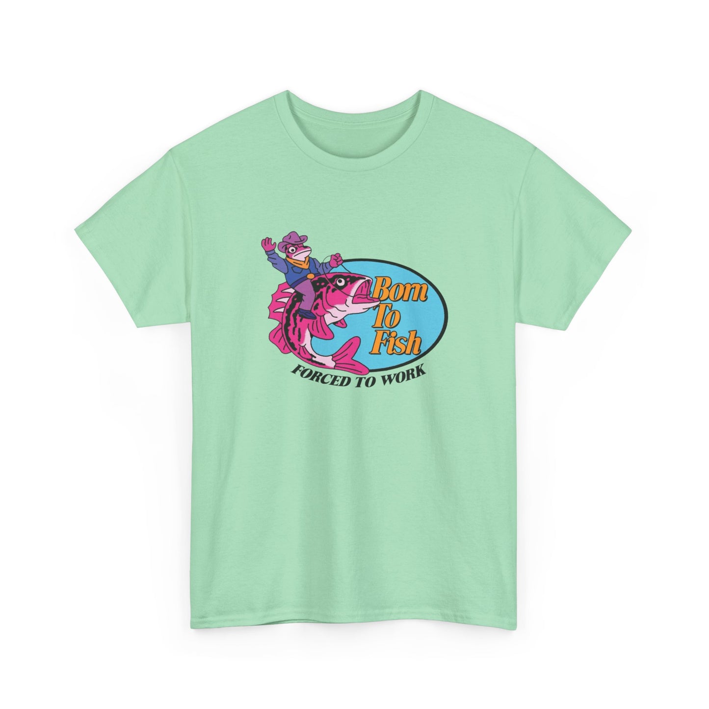 Born To Fish Graphic T Shirt NEW Adult Unisex Heavy Cotton Tee