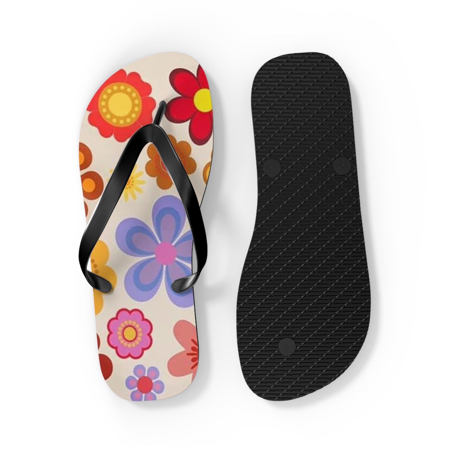 Waves And Sun Sandals Groovy Summer Flip Flops Slides BRAND NEW