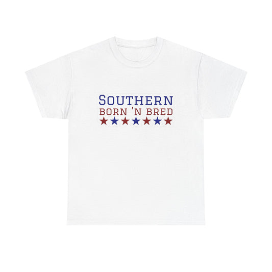 Southern Born And Bred Graphic T Shirt Unisex Heavy Cotton Tee Gift