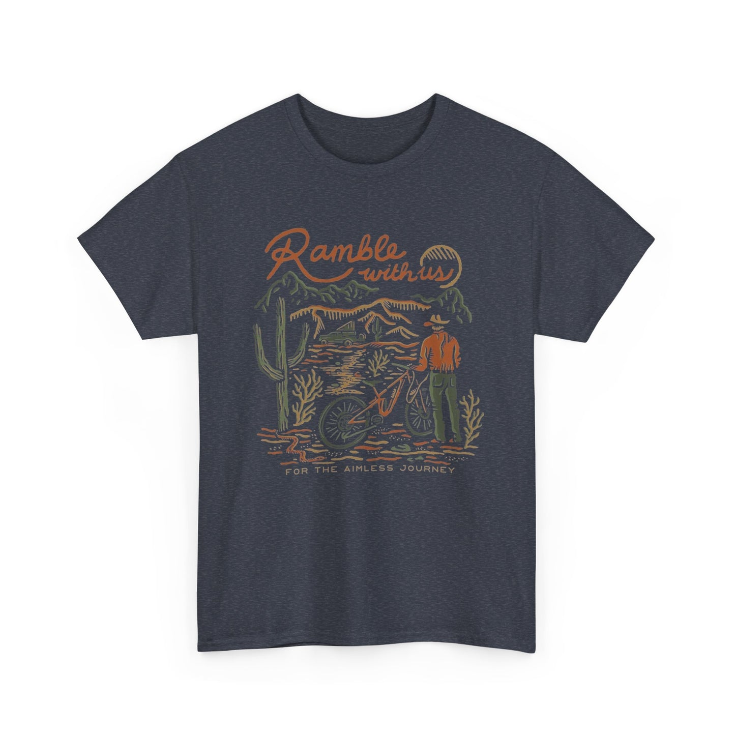 Ramble With Us Wilderness Western Graphic T Shirt Unisex Heavy Cotton Tee