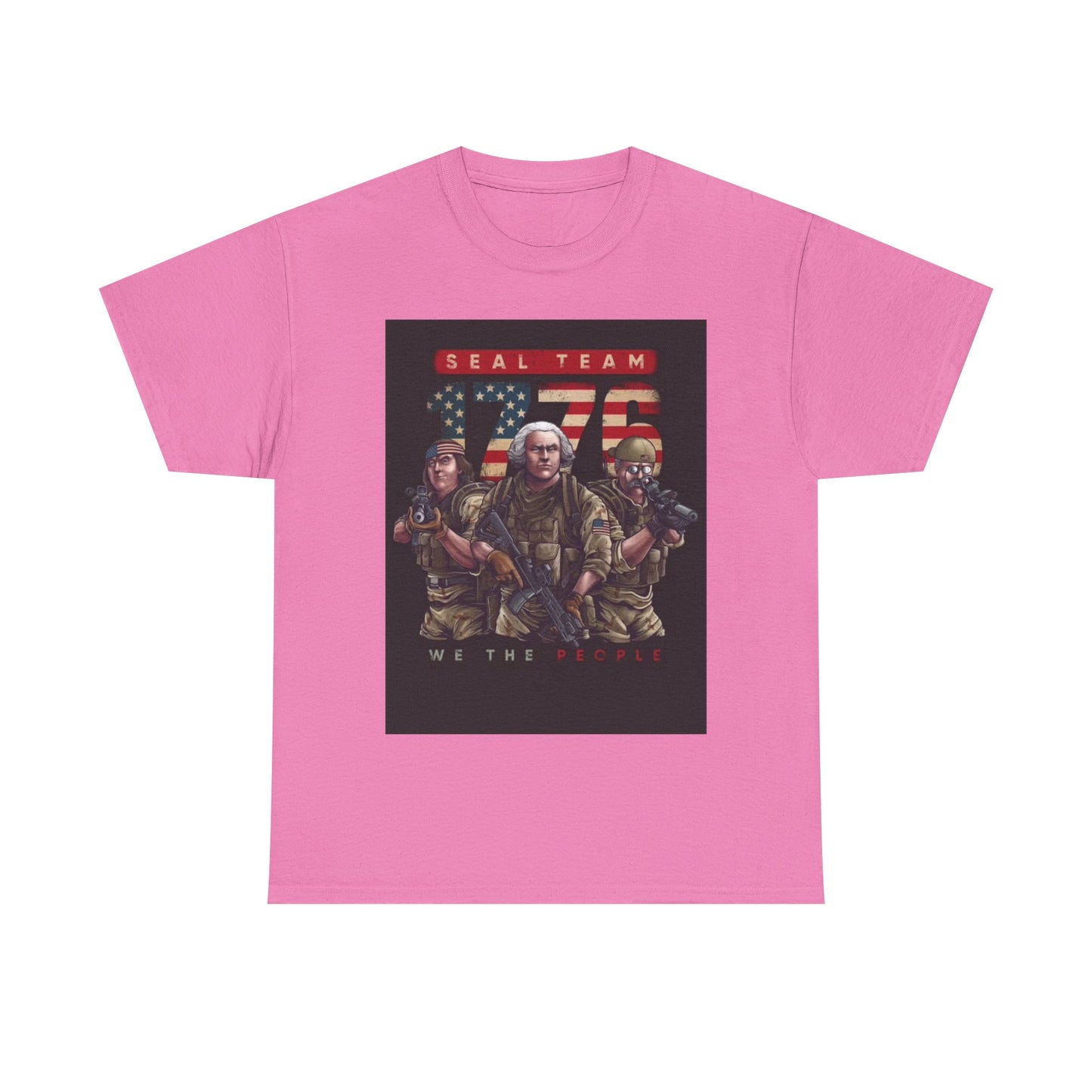 Navy Seals Team Tshirt 1776 America July 4th Flag Unisex Heavy Cotton Tee