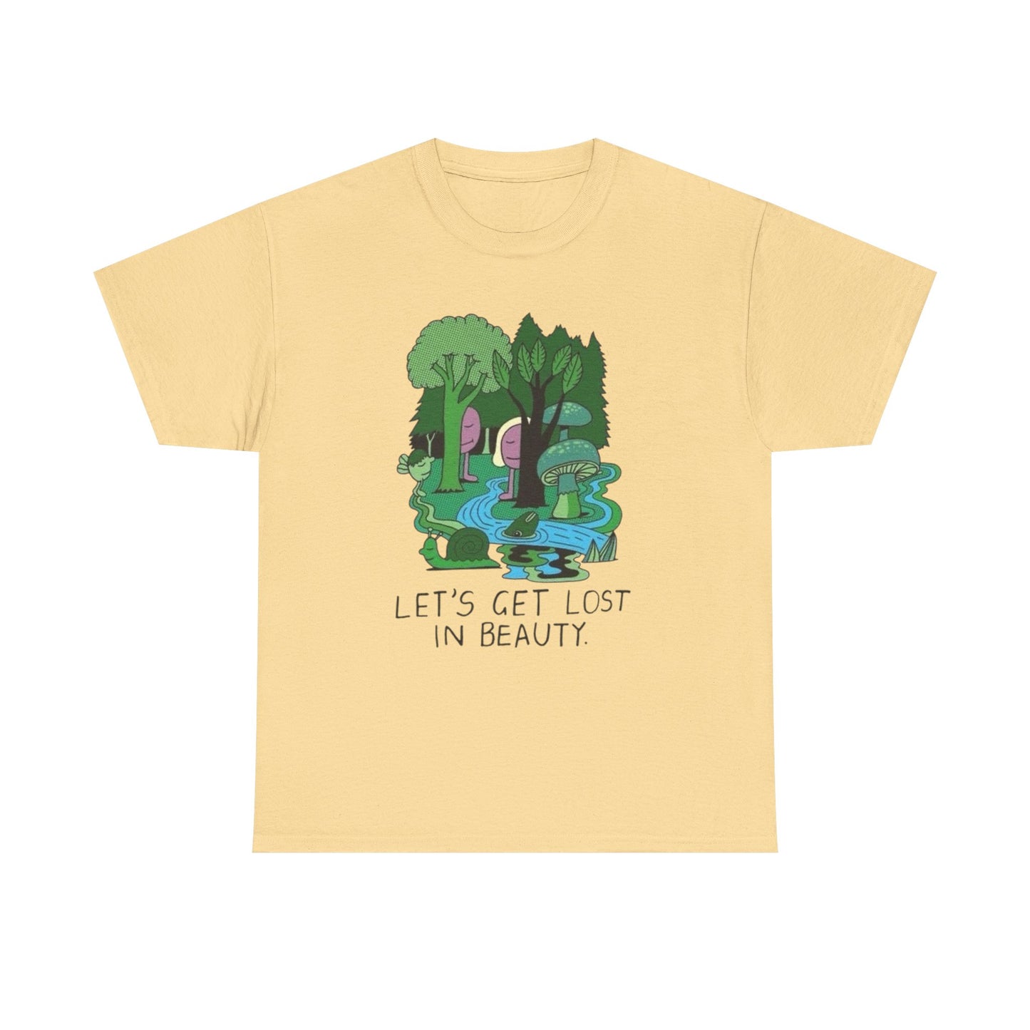 Lets Get Lost In Beauty Graphic T Shirt NEW Adult Unisex Heavy Cotton Tee