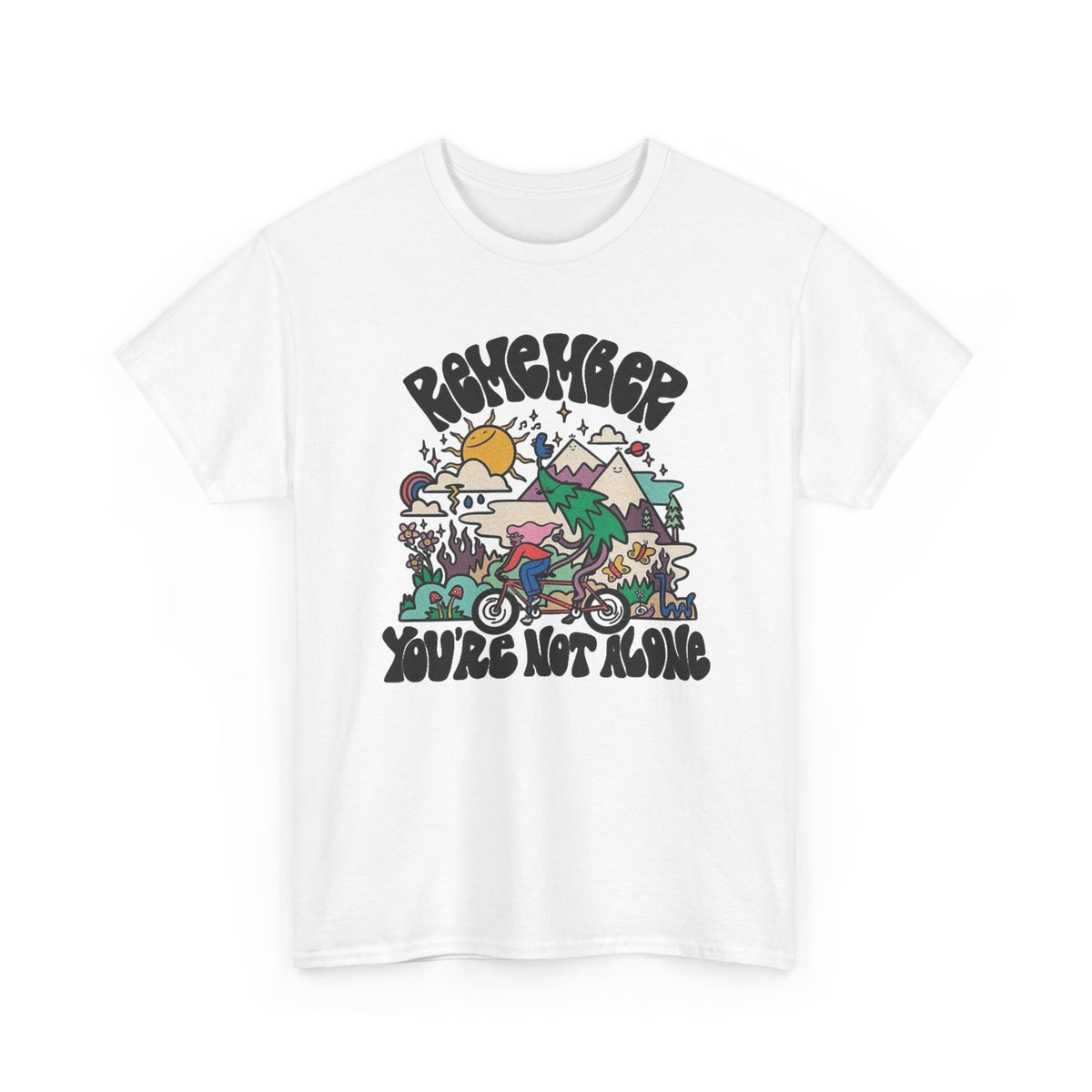 Remember Your Not Alone Graphic T Shirt Men's Art Heavy Cotton Tee