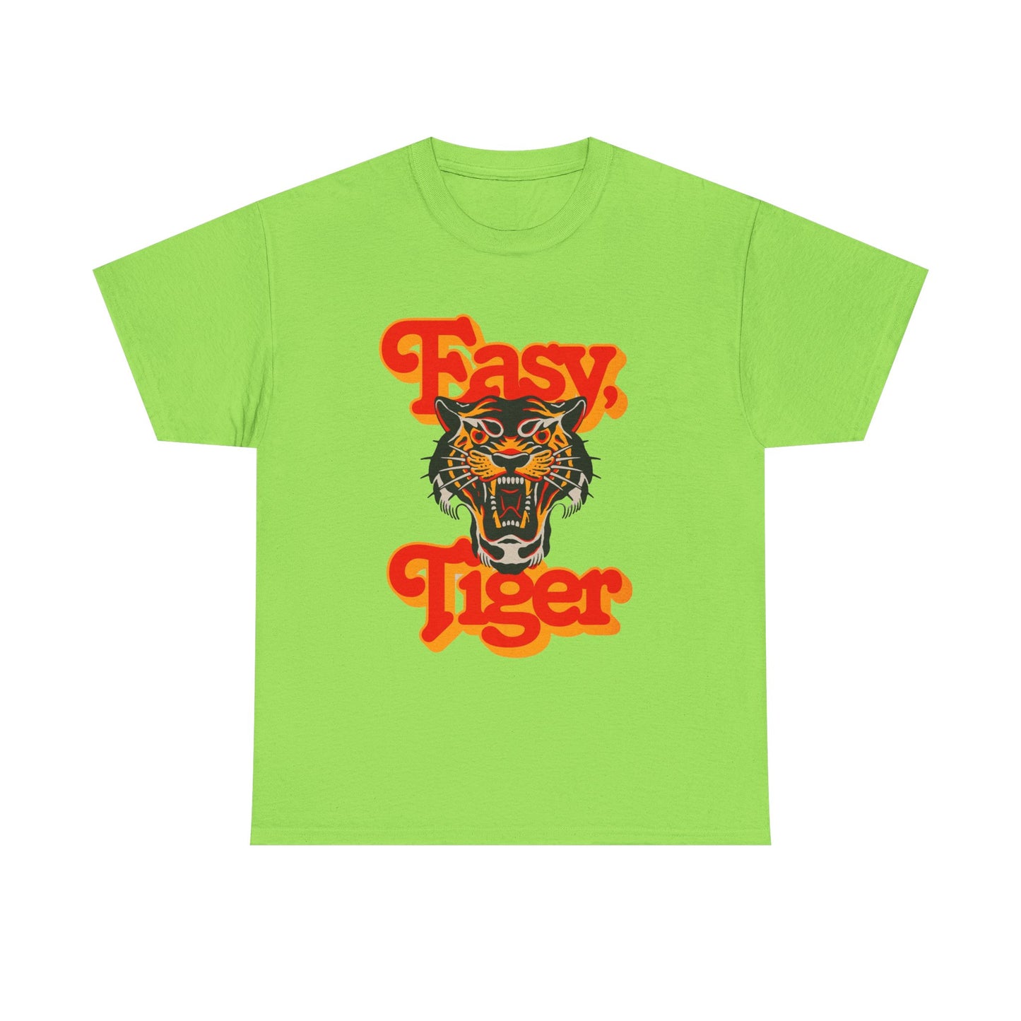 Easy Tiger Retro 70's Classic Graphic T Shirt Regular Men's Heavy Cotton Tee
