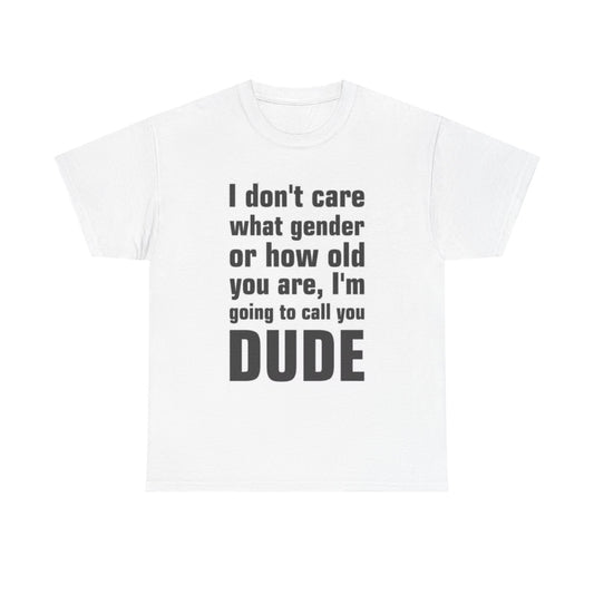 I Dont Care About Your Gender T Shirt Funny Dude Gift Unisex Heavy Cotton Tee
