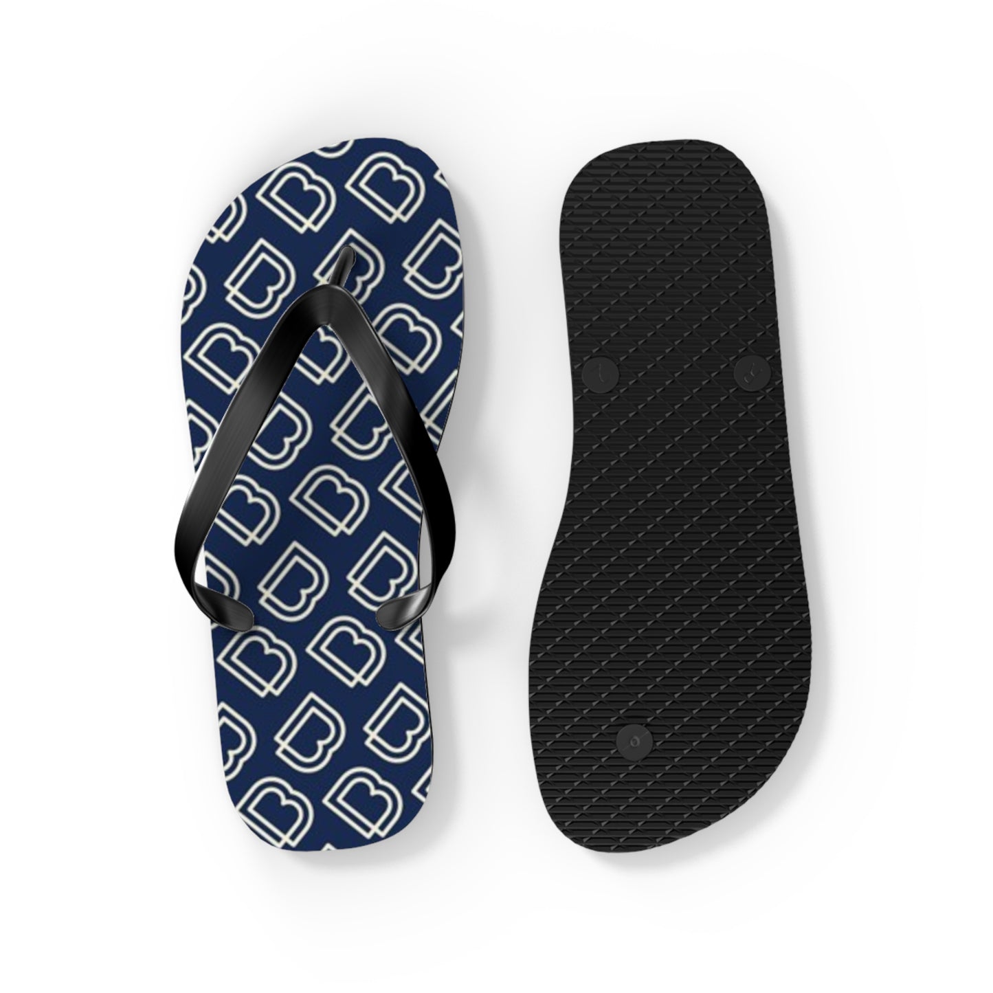 Blue Monogram Flip Flops, Sandals Slides, Summer Footwear, Brand New