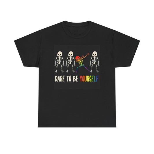 Dare To Be Yourself Graphic T Shirt Vintage Funny Retro Unisex Heavy Cotton Tee