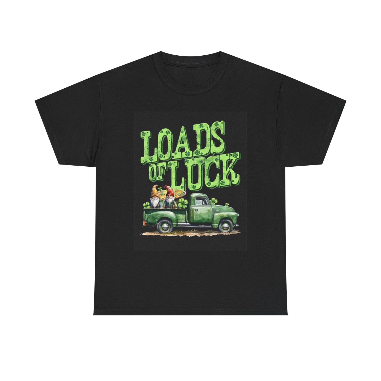 Loads Of Luck Leprechaun Graphic T Shirt Vintage Truck Unisex Heavy Cotton Tee