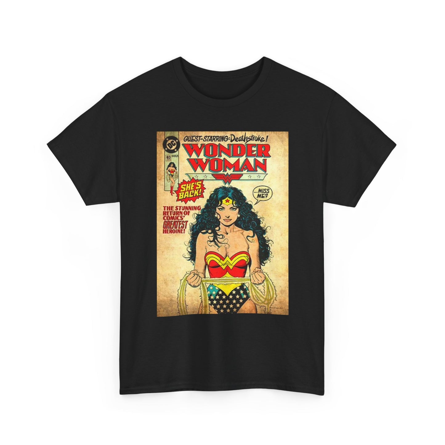 Wonder Woman Graphic T Shirt Comic Book Vintage Unisex Heavy Cotton Tee