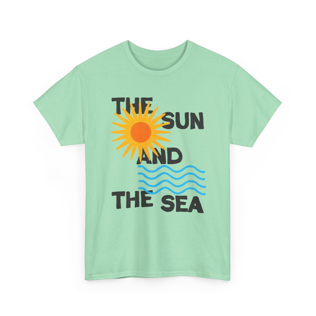 The Sun And The Sea Graphic T Shirt Retro Men's Heavy Cotton Tee