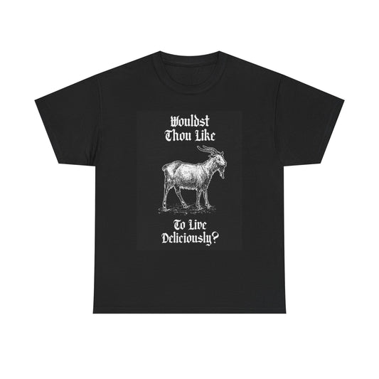 Goat T Shirt Funny Graphic Animals Farm Carnivore Unisex Heavy Cotton Tee