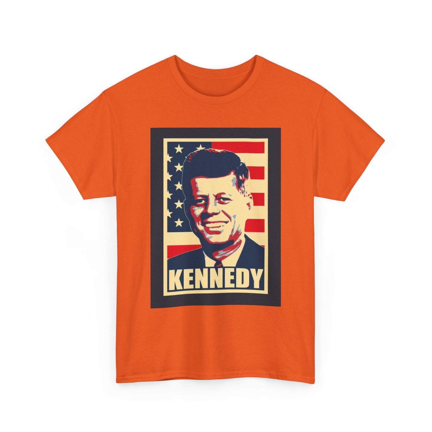 JFK Tshirt John F Kennedy American Flag President Unisex Heavy Cotton Tee