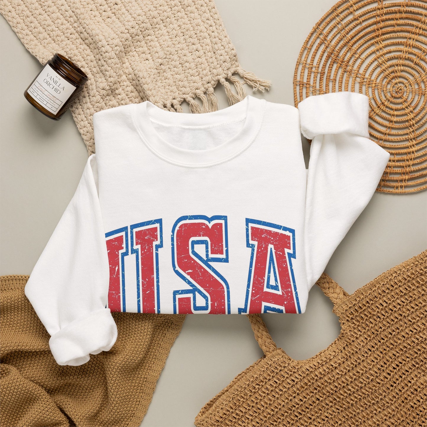 USA Est 1776 American Flag Sweater NEW Unisex Heavy Blend™ Crewneck Sweatshirt