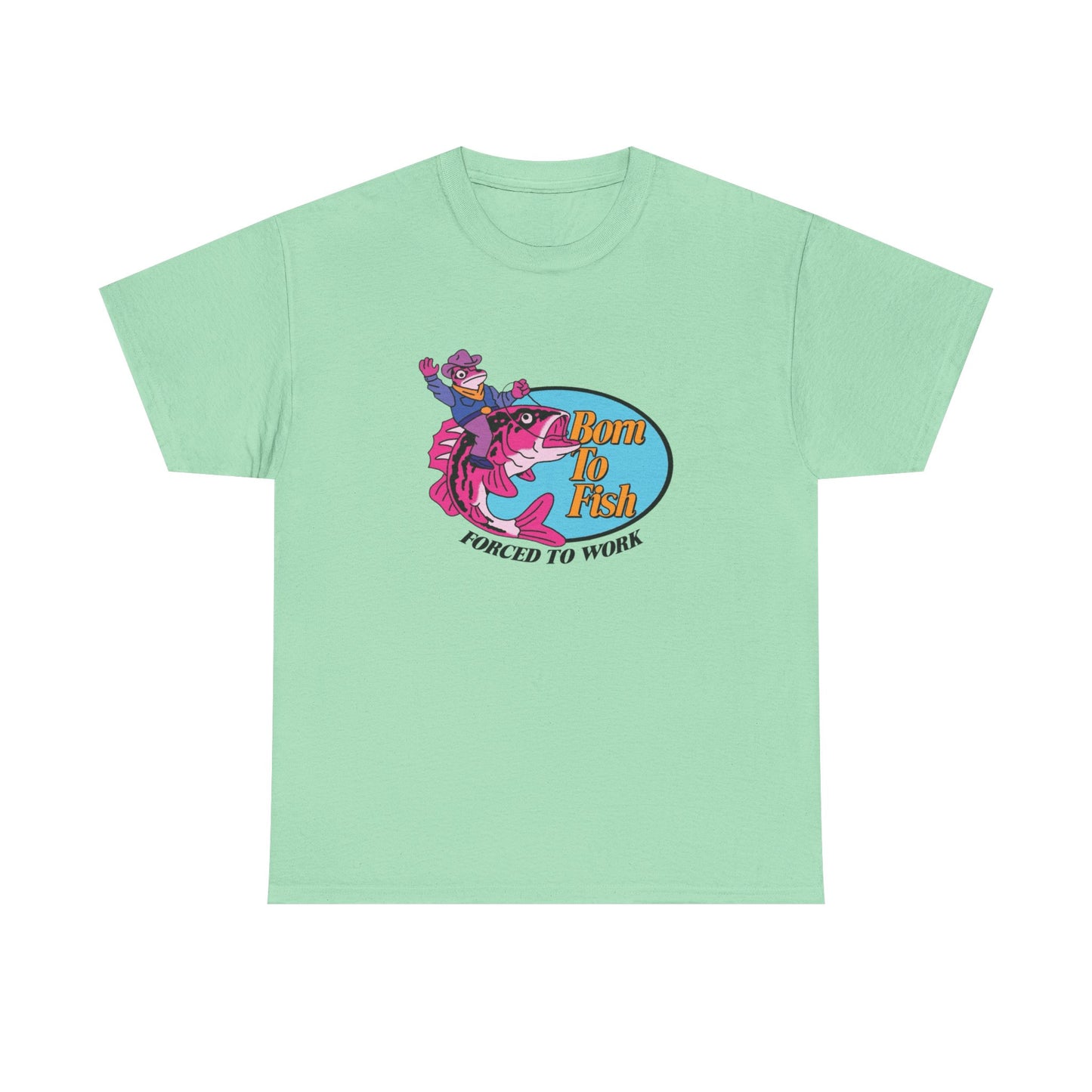Born To Fish Graphic T Shirt NEW Adult Unisex Heavy Cotton Tee