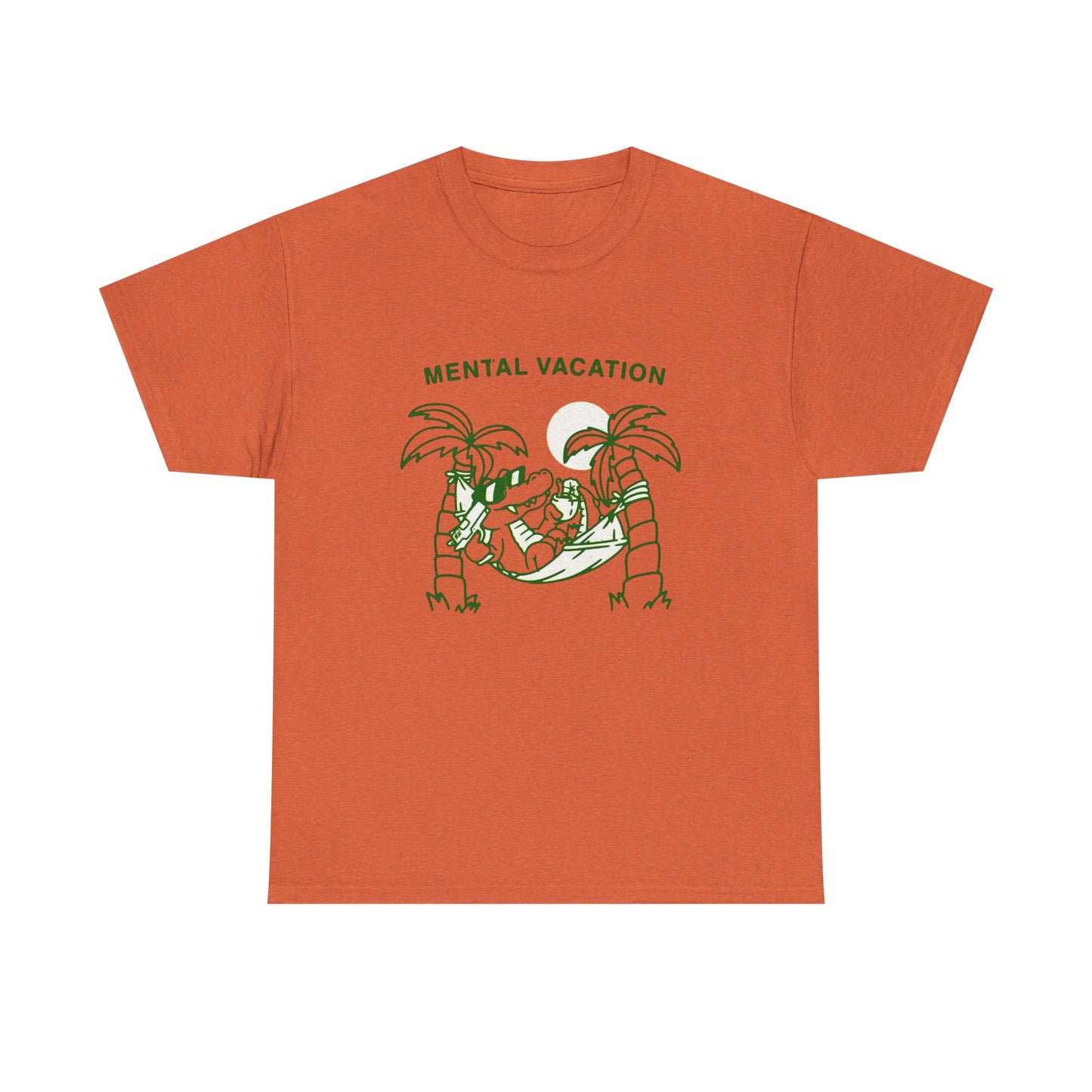 Mental Vacation Funny Graphic T Shirt Unisex Heavy Cotton Tee Gift