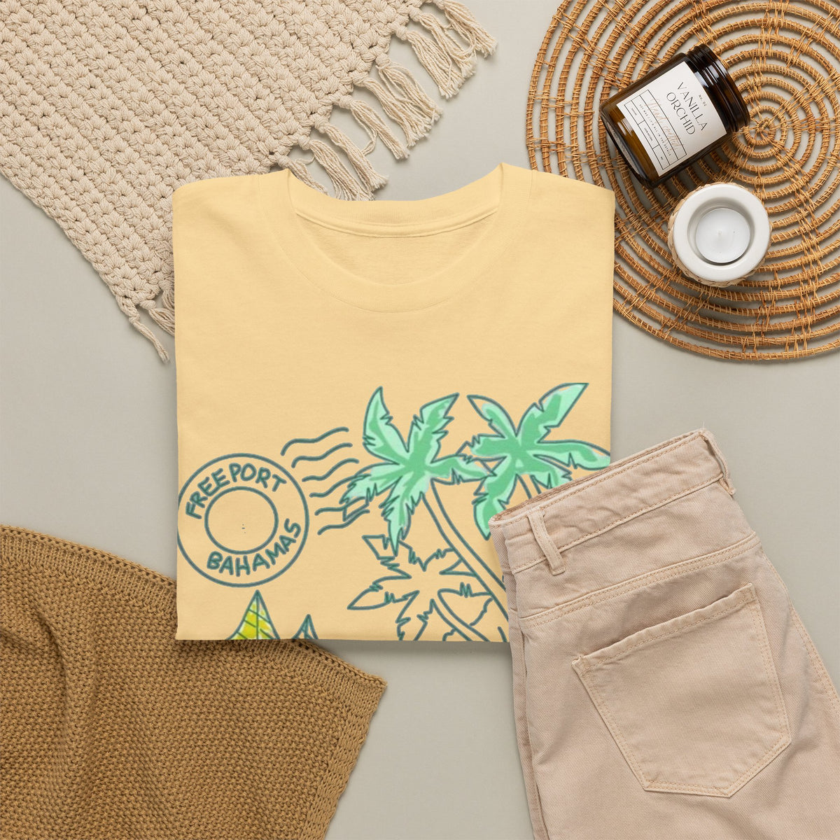 Bahamas Palm Tree Island Graphic T-Shirt Men's Graphic Tee