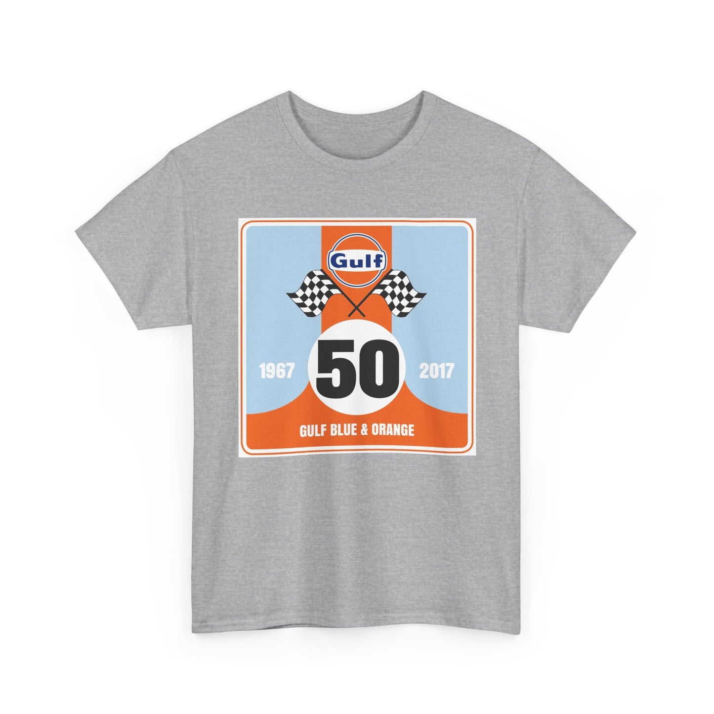 Gulf Racing Graphic T Shirt Vintage Unisex Heavy Cotton Tee