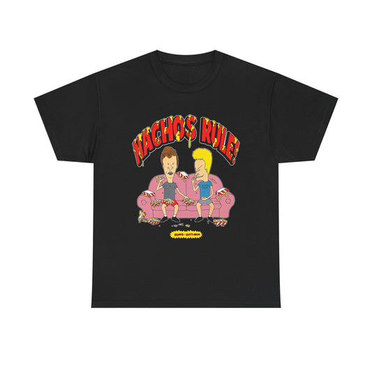 Nachos Rule Beavis And Butthead Graphic T Shirt NEW ADULT Unisex Heavy Cotton