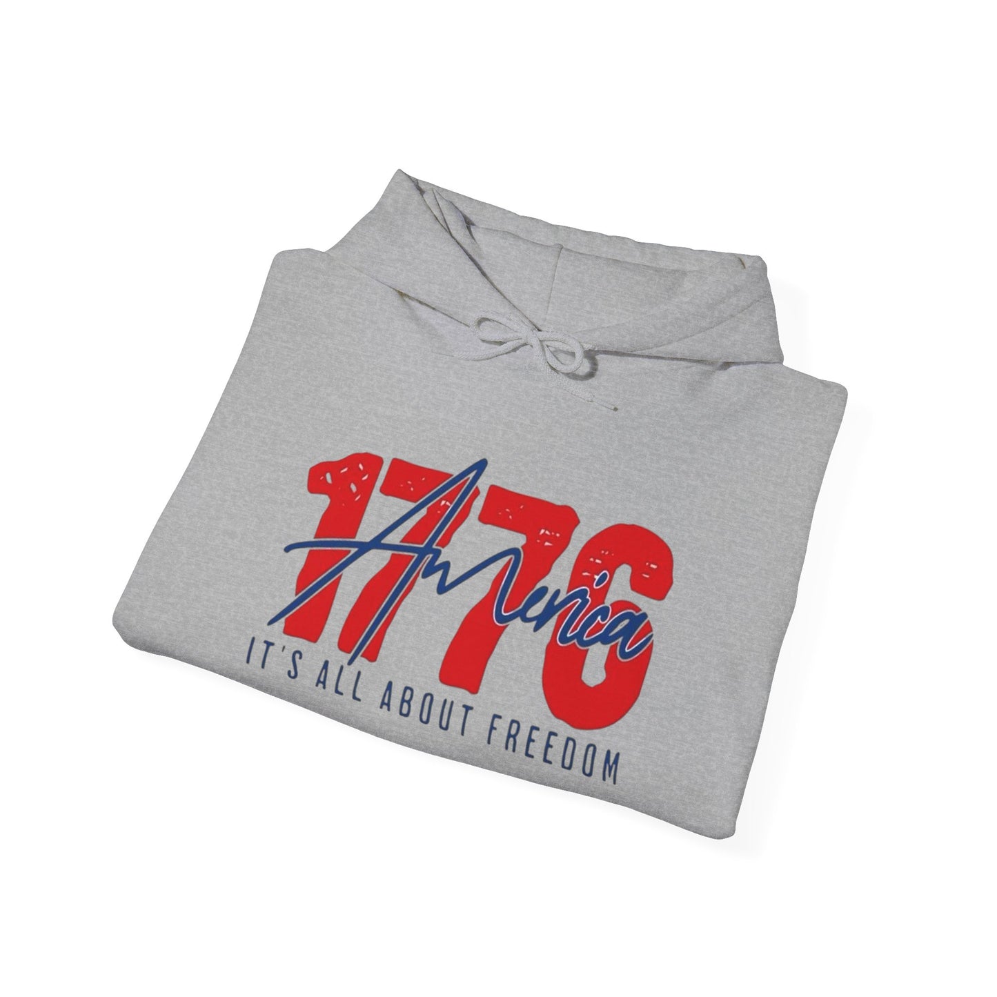 1776 All About Freedom USA Graphic Hoodie Heavy Blend Sweatshirt NEW