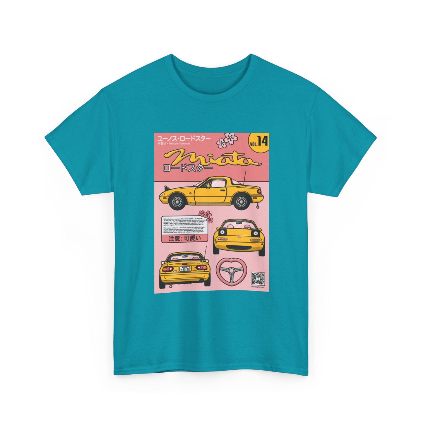 Mazda Miata Tshirt JDM Graphic Anime Cute Unisex Heavy Cotton Tee