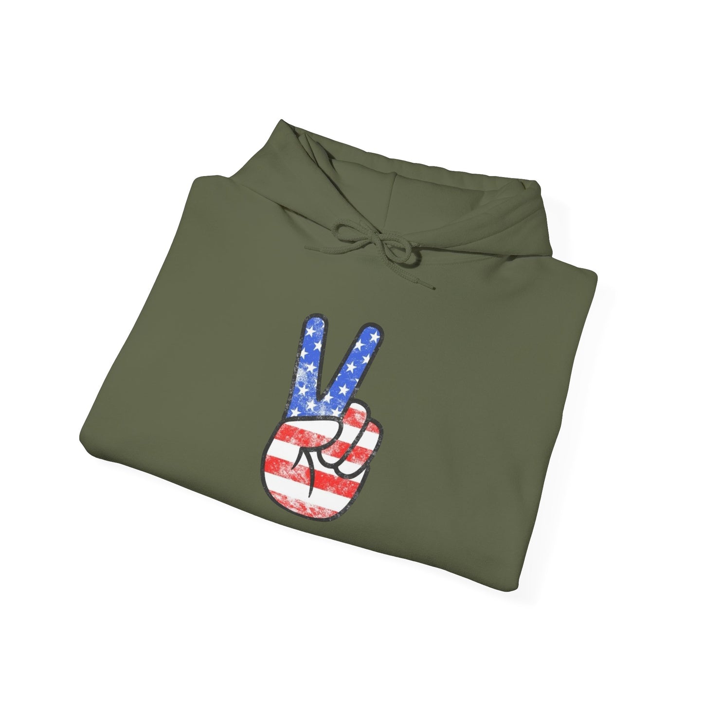 American Flag Peace Sign Retro Graphic Hoodie Heavy Blend™ NEW Sweatshirt