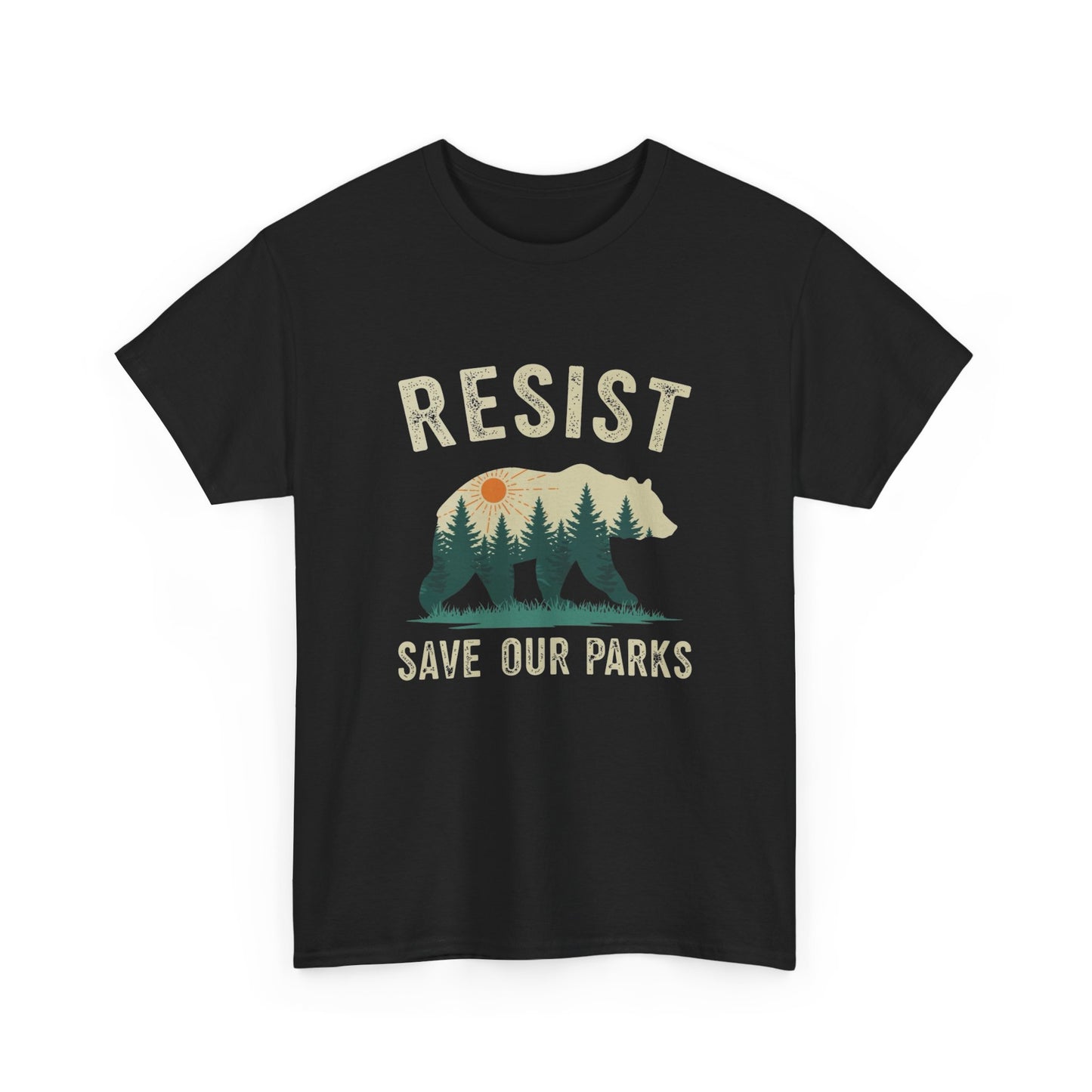 Resist Protect Our Parks Graphic T Shirt Unisex Heavy Cotton Tee